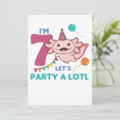 Invitation 7e anniversaire Axolotl Sept ans douces Axolotls (Debout devant)