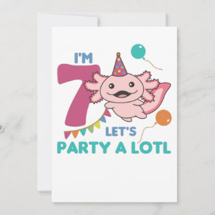 Invitation 7e anniversaire Axolotl Sept ans douces Axolotls