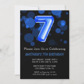 Invitation 7e anniversaire Ballons Enfants Blue Boy Party (Devant)