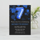 Invitation 7e anniversaire Ballons Enfants Blue Boy Party (Debout devant)