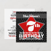 Invitation 7e anniversaire Black Red White STAR V07 (Devant / Derrière)