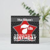 Invitation 7e anniversaire Black Red White STAR V07 (Debout devant)
