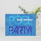 Invitation 7e anniversaire Bleu blanc blanc de la fête des en (Debout devant)