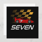 Invitation 7e Anniversaire Course voiture cadeau 7 ans Pilote (Devant / Derrière)