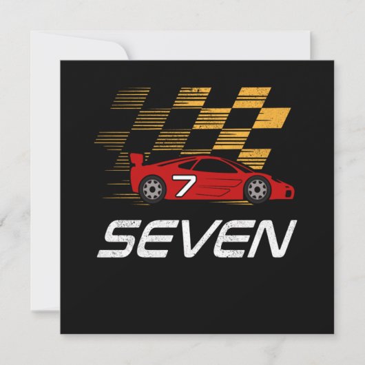 Invitation 7e Anniversaire Course voiture cadeau 7 ans Pilote (Devant)