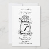 Invitation 7e Anniversaire de Mariage Roses (Dos)