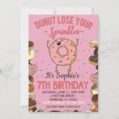 Invitation 7e anniversaire Donut Perdre vos arrosages Filles (Devant)