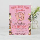 Invitation 7e anniversaire Donut Perdre vos arrosages Filles (Debout devant)