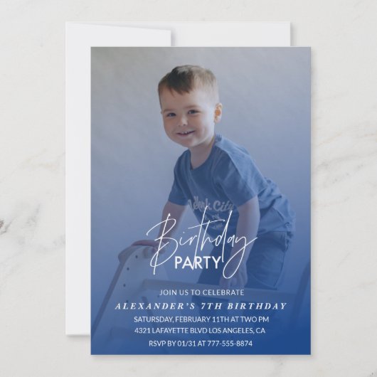 Invitation 7e anniversaire fête d'anniversaire (Devant)