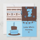 Invitation 7e anniversaire : Garçon :Invitation (Devant)