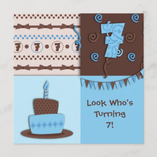 Invitation 7e anniversaire : Garçon :Invitation