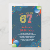 Invitation 7e anniversaire J'avais 6 ans Maintenant j'ai 7 an (Devant)