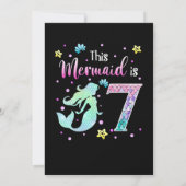 Invitation 7e anniversaire Mermaid cadeau pour fille Mermaid (Dos)