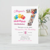 Invitation 7e anniversaire photo collage numéro 7 Fille (Debout devant)