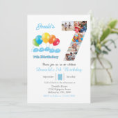 Invitation 7e anniversaire photo collage numéro 7 Garçon (Debout devant)