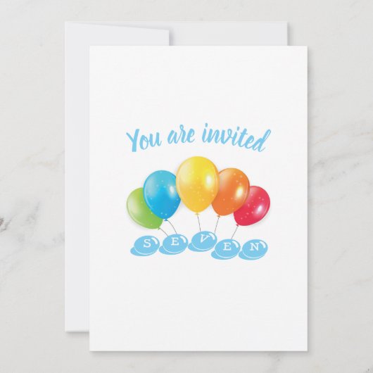 Invitation 7e anniversaire photo collage numéro 7 Garçon (Dos)