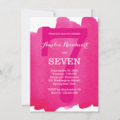 Invitation 7e anniversaire rose (Devant)