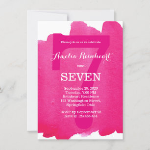 Invitation 7e anniversaire rose 