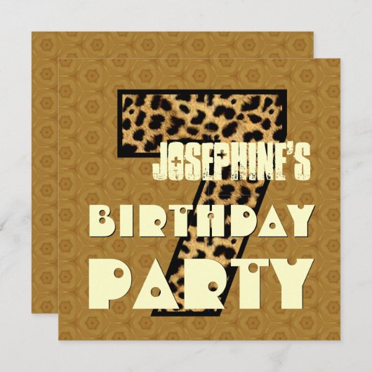 Invitation 7e fête d'anniversaire Grunge Design V4 (Devant / Derrière)