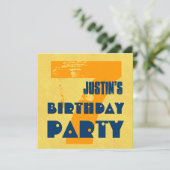 Invitation 7ème Fête d'anniversaire conception grunge de 7 (Debout devant)