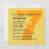 Invitation 7ème Fête d'anniversaire conception grunge de 7 (Dos)