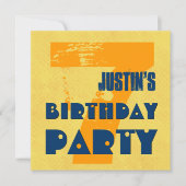 Invitation 7ème Fête d'anniversaire conception grunge de 7 (Devant)