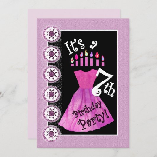 Invitation 7ème modèle W1171 de robe de ROSE de fête (Devant / Derrière)