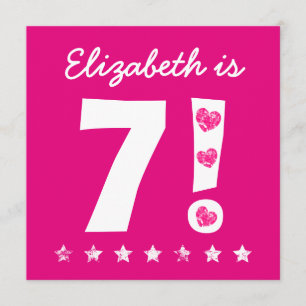 Invitation 7ème Rose nommé fait sur commande d'anniversaire