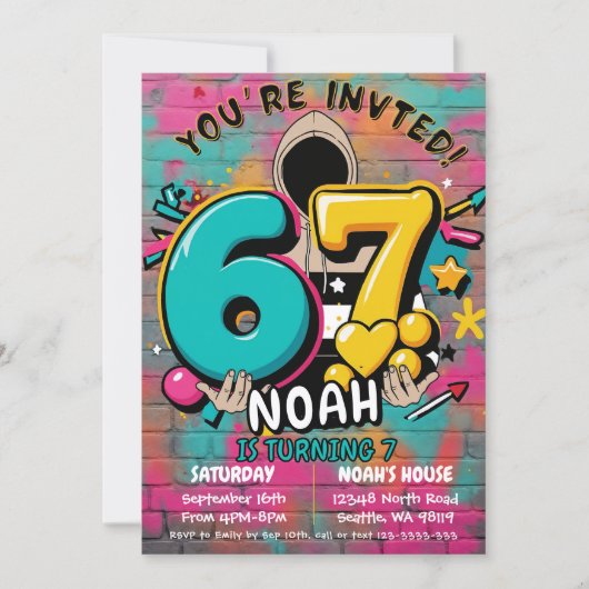 Invitation  7th Birthday (Devant)