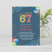 Invitation 7th Birthday I Was 6 Now I’m 7 custom (Debout devant)