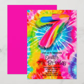 Invitation 7th Tie Dye Birthday (Devant / Derrière)