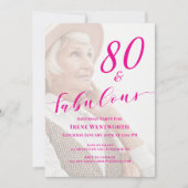 Invitation 80 and Fabulous Birthday Pink Photo Overlay Script (Devant)