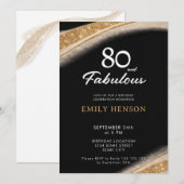 Invitation 80 and Fabulous Black Gold Birthday (Devant / Derrière)