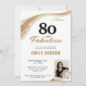 Invitation 80 and Fabulous Gold 80th Birthday (Devant)