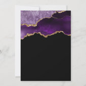 Invitation 80 ans élégante avec agate or violet (Dos)