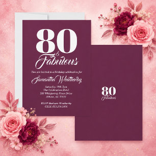 Invitation 80 ans et Fabuleux Mulberry Anniversaire