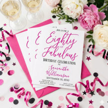 80 ans et Fabuleux Texte Rose Noir 80e Anniversair