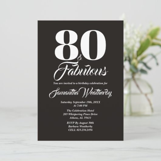 Invitation 80 ans et Fabuluseuse Typographie de Célébration B (Debout devant)