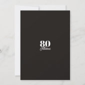 Invitation 80 ans et Fabuluseuse Typographie de Célébration B (Dos)