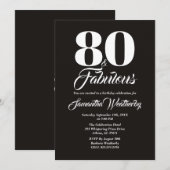Invitation 80 ans et Fabuluseuse Typographie de Célébration B (Devant / Derrière)