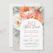 Invitation 80 Ans Feminine Floral Aimée 80e Anniversaire (Devant)