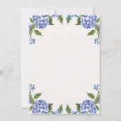 Invitation 80 ans Hydrangea Aquarelle Bleu Vert (Dos)