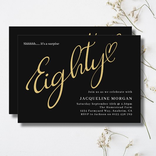 Invitation 80 Black Gold 80e anniversaire