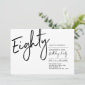 Invitation 80 | Black & White Modern 80th Birthday Party (Debout devant)