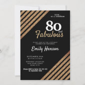 Invitation 80 et fabuleux Elegant Gold Parties scintillant 80 (Devant)