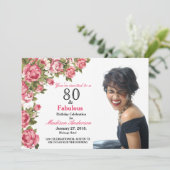 Invitation 80 et fabuleux floral | 80e anniversaire Invitatio (Debout devant)