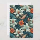 Invitation 80 et fabuleux Motif Flower Photo Anniversaire (Dos)