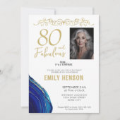 Invitation 80 et fabuleux ornement d'or 80e anniversaire Phot (Devant)
