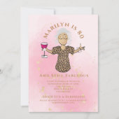 Invitation 80 et Fabulous Blush Gold Funny 80e anniversaire (Devant)