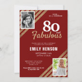 Invitation 80 et Fabulous Gold Parties scintillant 2 Photo 80 (Devant)